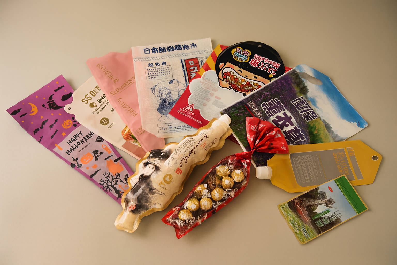 Shaped pouch product image (illustrative)